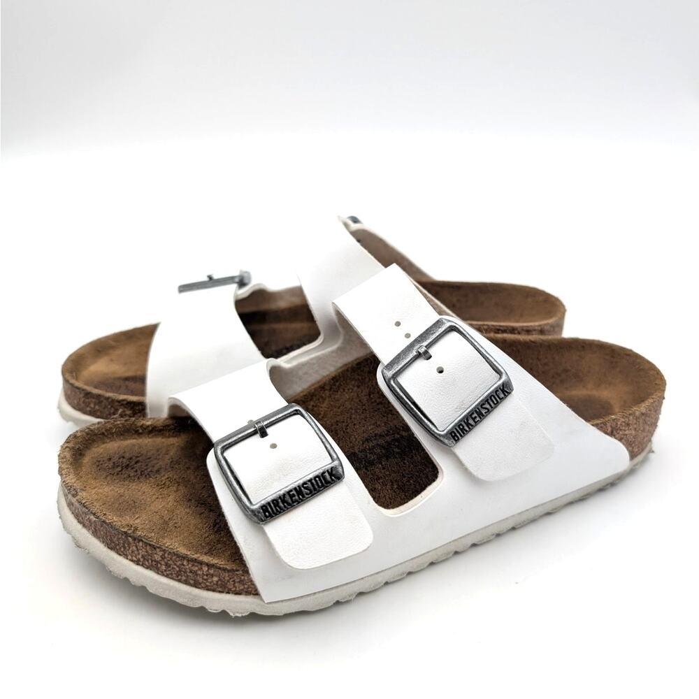 Birkenstock Arizona Birko-Flor Sandals Buckle Strap White Women's Size US2 EU33